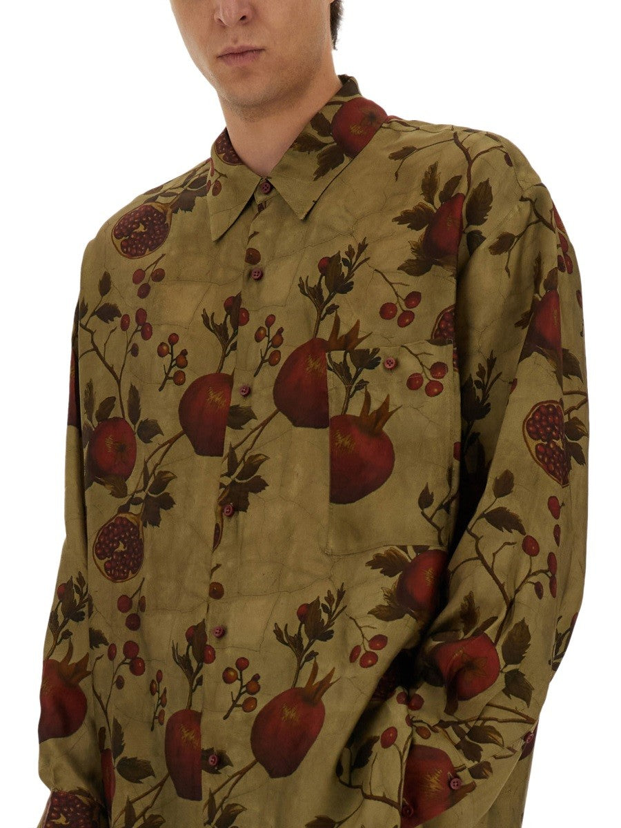 Uma Wang Men's Pomegranate Print Shirt Multicolor, view 4