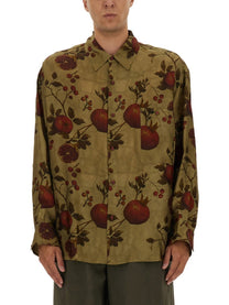Uma Wang Men's Pomegranate Print Shirt Multicolor