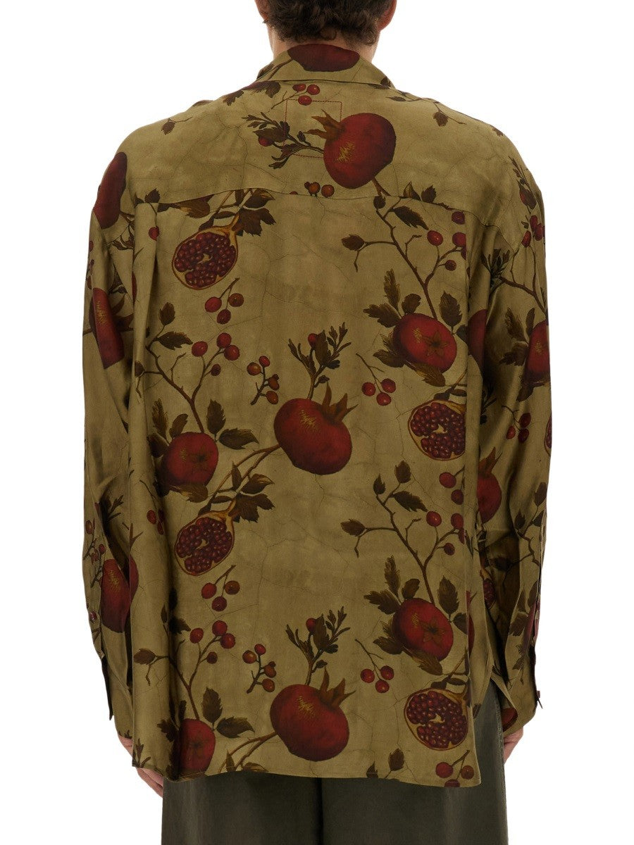Uma Wang Men's Pomegranate Print Shirt Multicolor