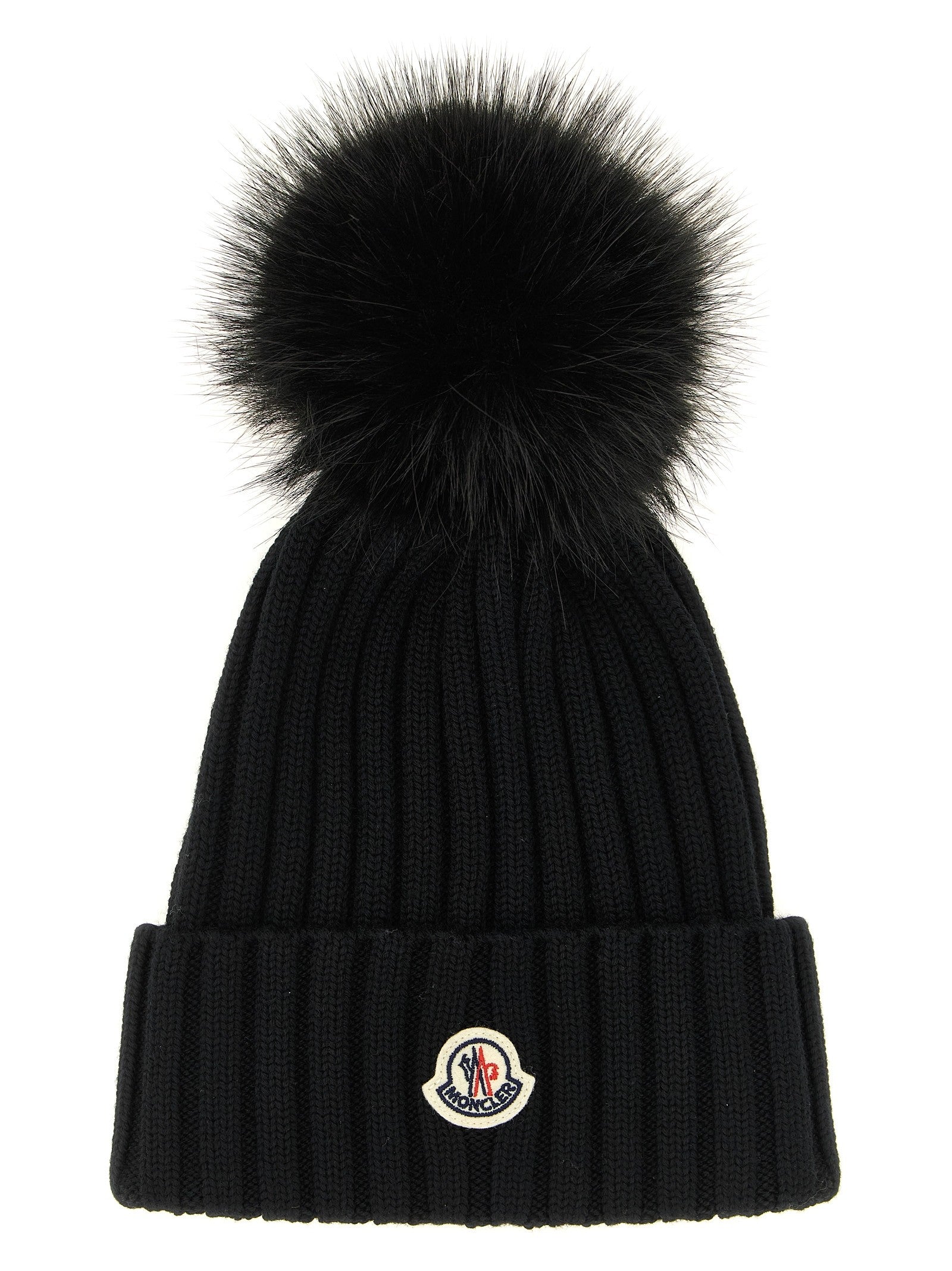 Moncler Pompon Wool Beanie Black
