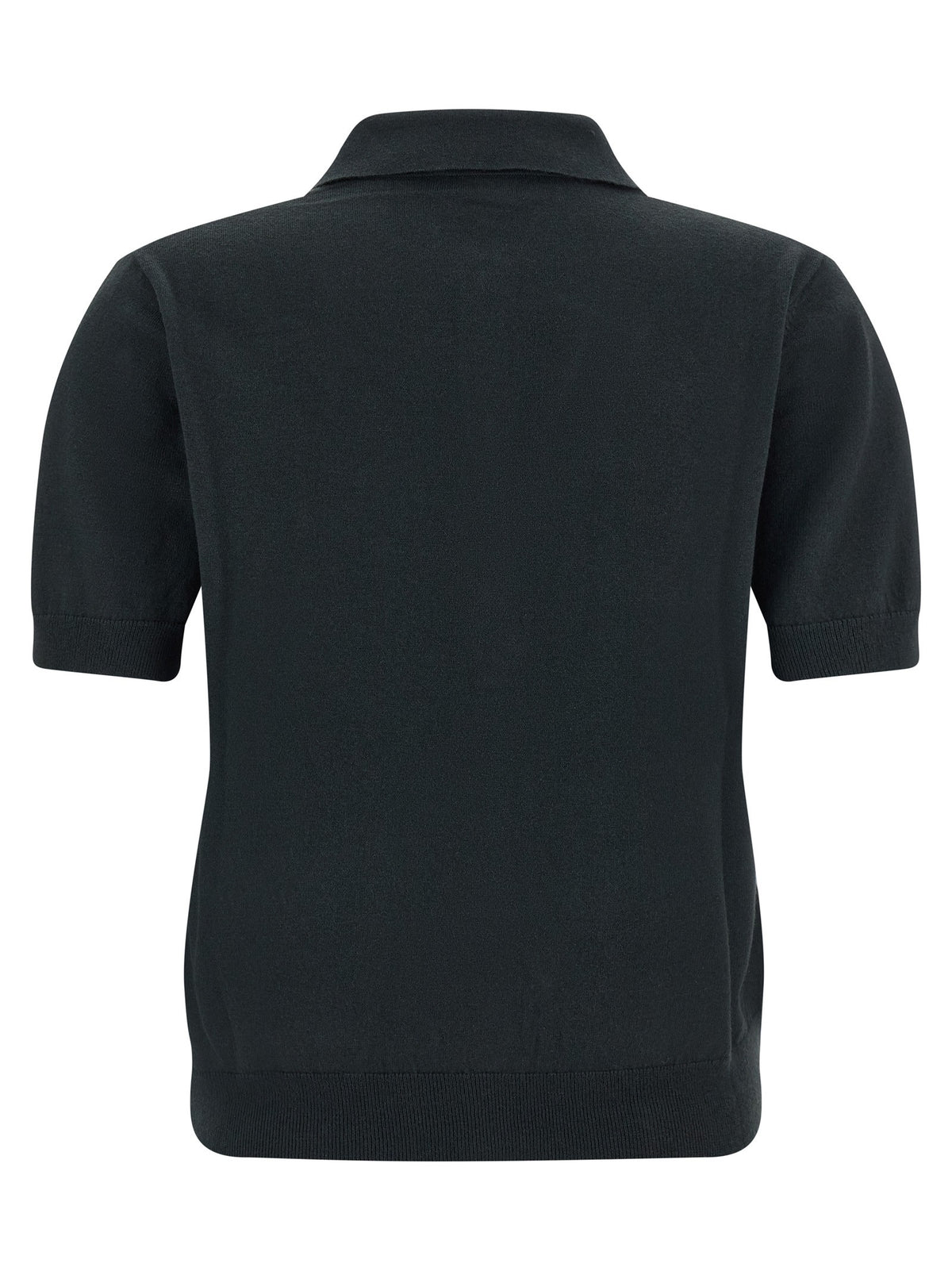 S MAX MARA Pomposa Knit Polo Shirt Black