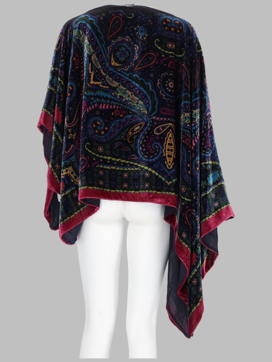 ETRO Women's Poncho Asimmetrico Con Stampa Paisley Multicolor