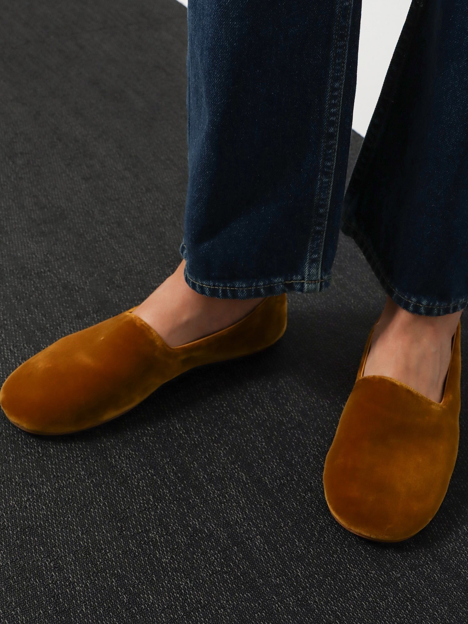 The Row Women's Ponti Velvet Loafers Yellow