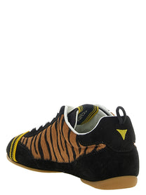 Fendi Pony Hair Fendi Wrap Sneakers Brown