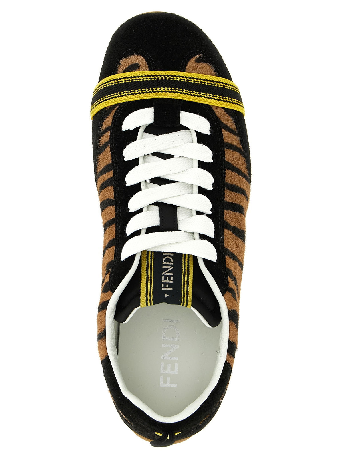 Fendi Pony Hair Fendi Wrap Sneakers Brown