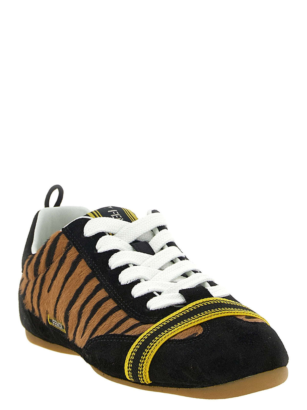 Fendi Pony Hair Fendi Wrap Sneakers Brown