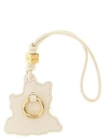 Ganni Pony Keyring Beige