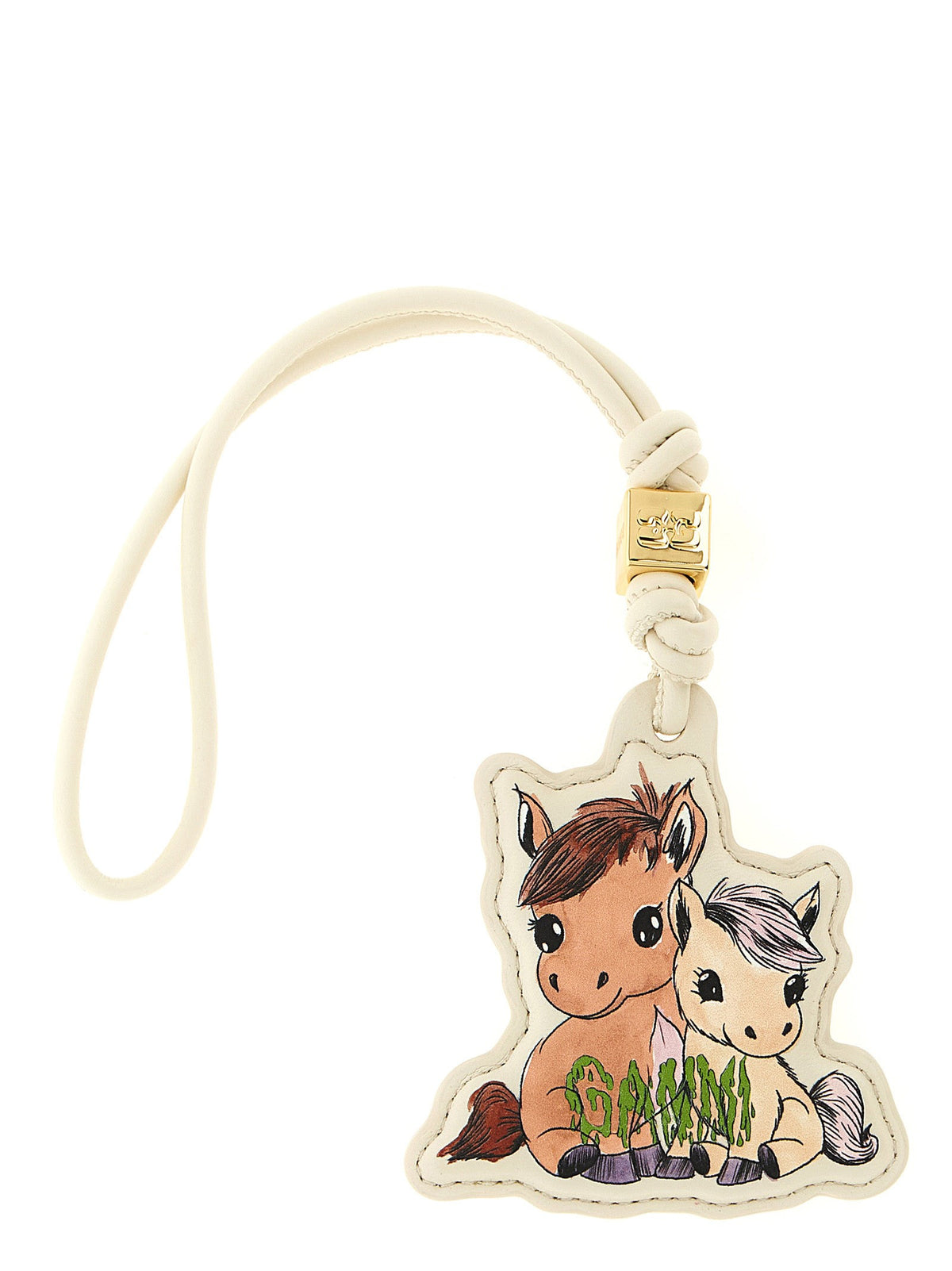 Ganni Pony Keyring Beige