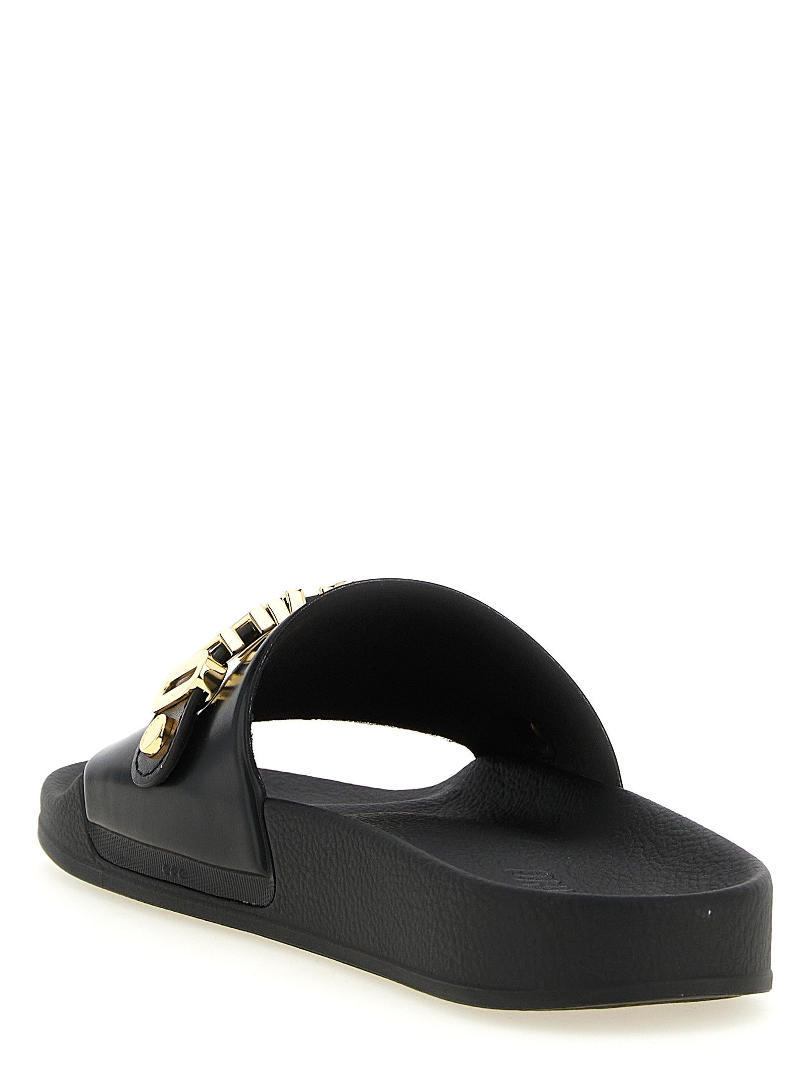 Moschino Pool Slides Gold