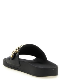 Moschino Pool Slides Gold