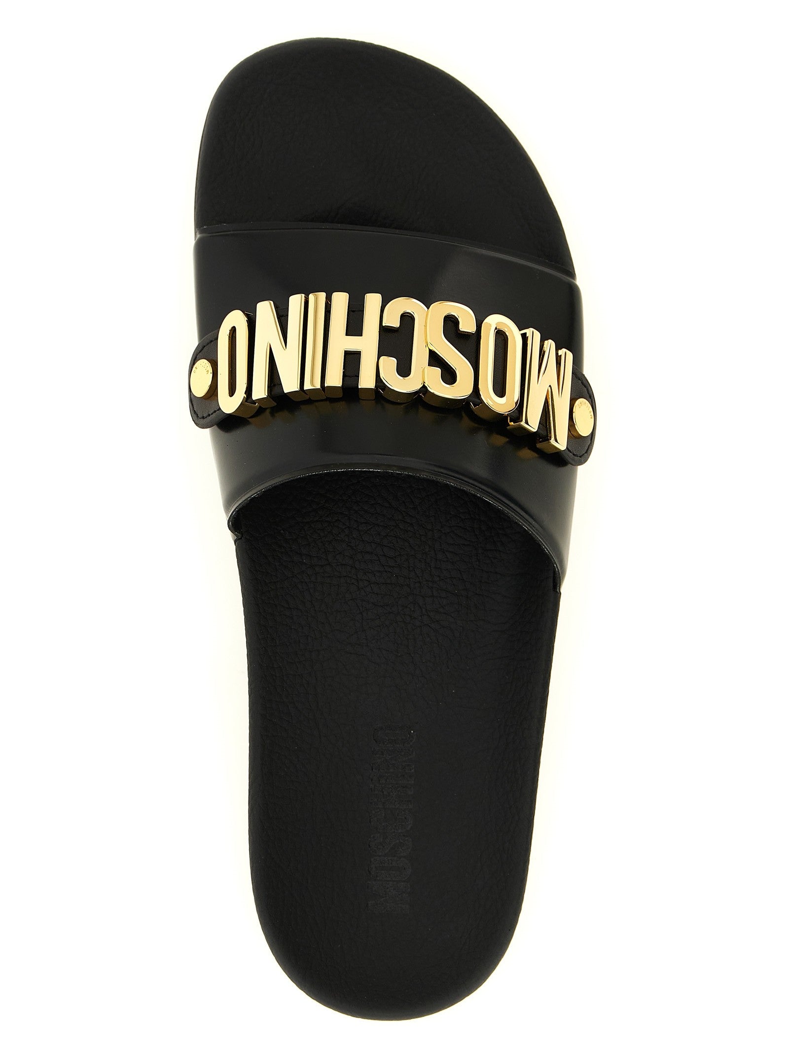 Moschino Pool Slides Gold