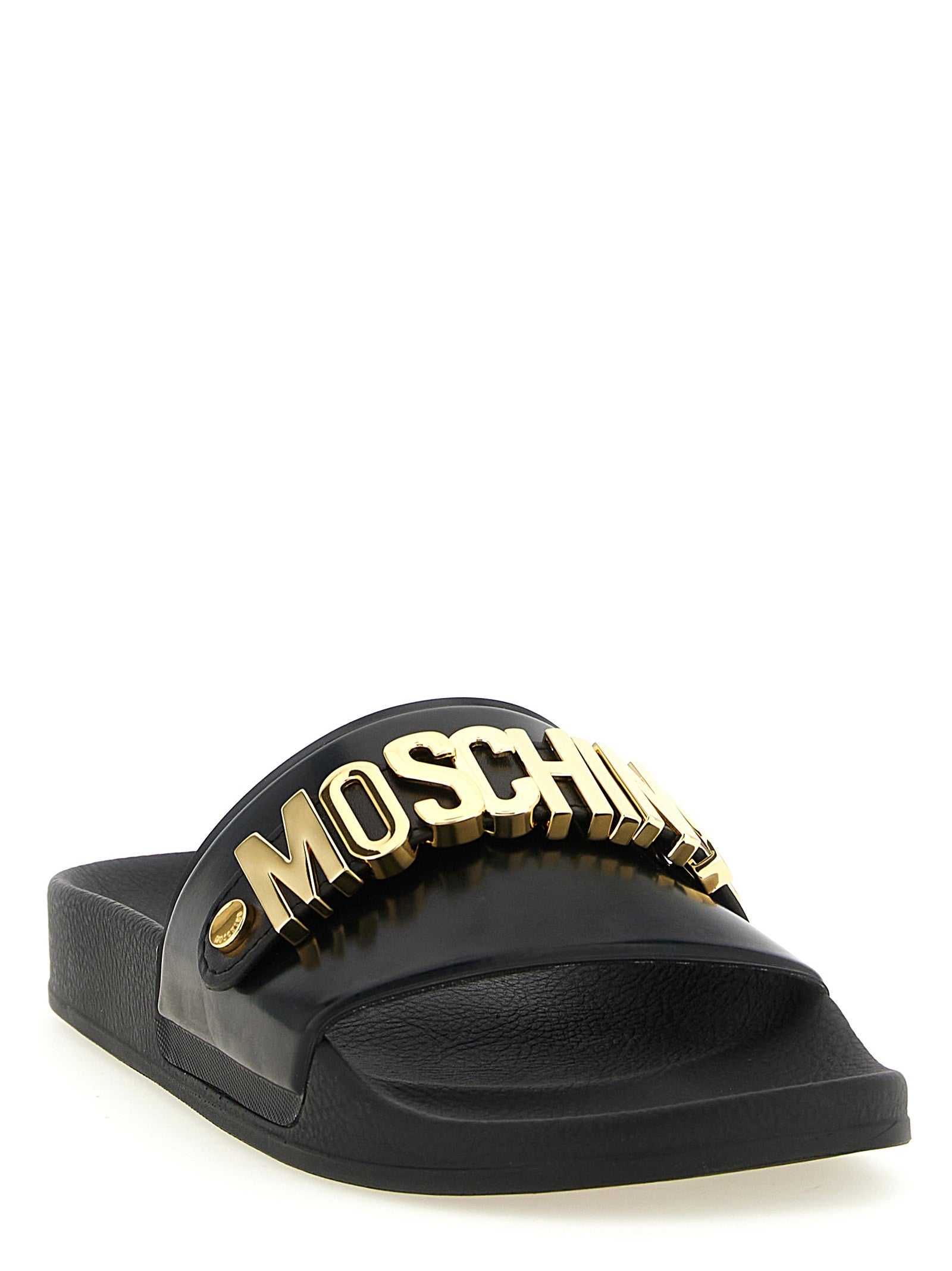 Moschino Pool Slides Gold