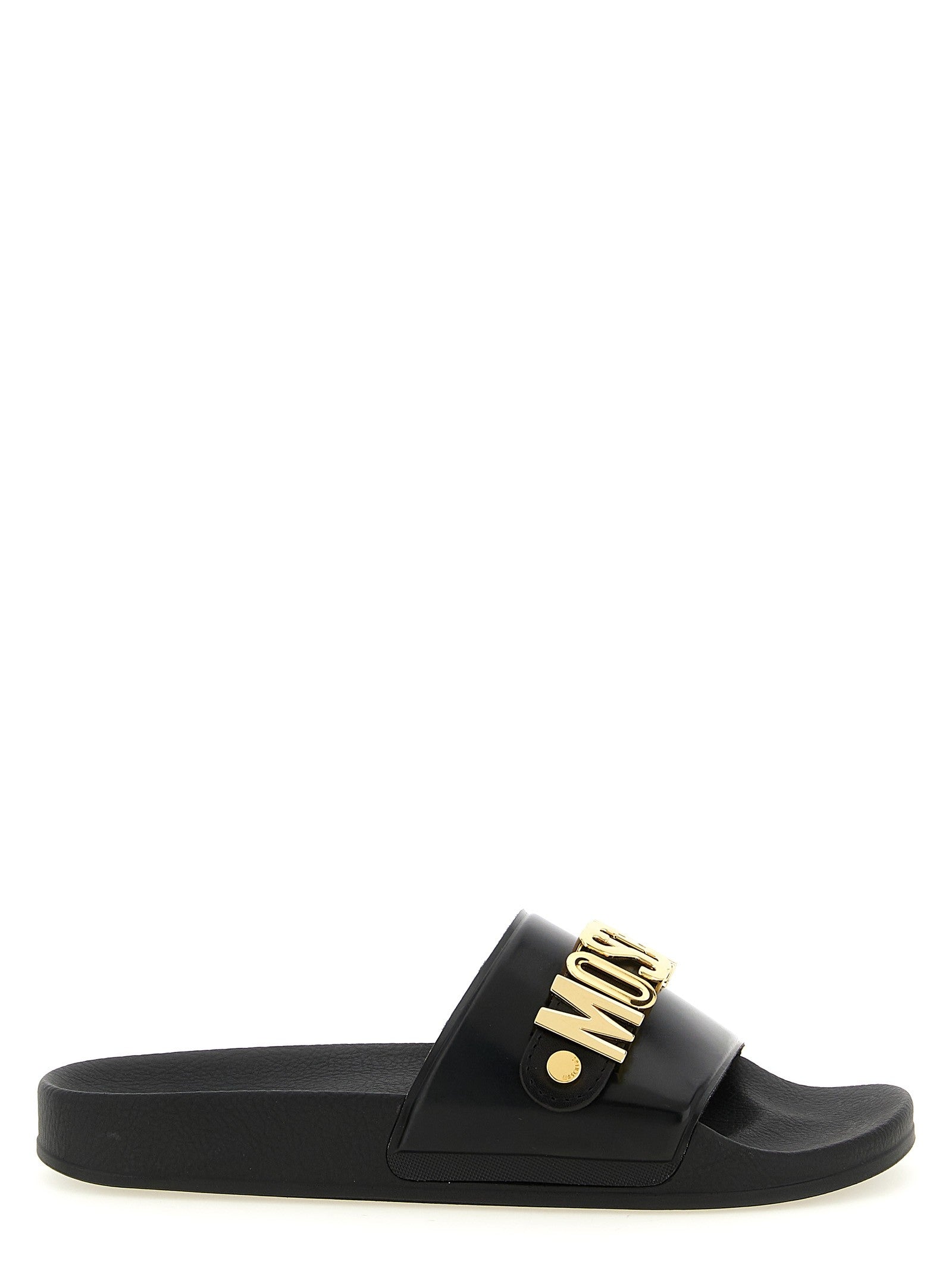 Moschino Pool Slides Gold