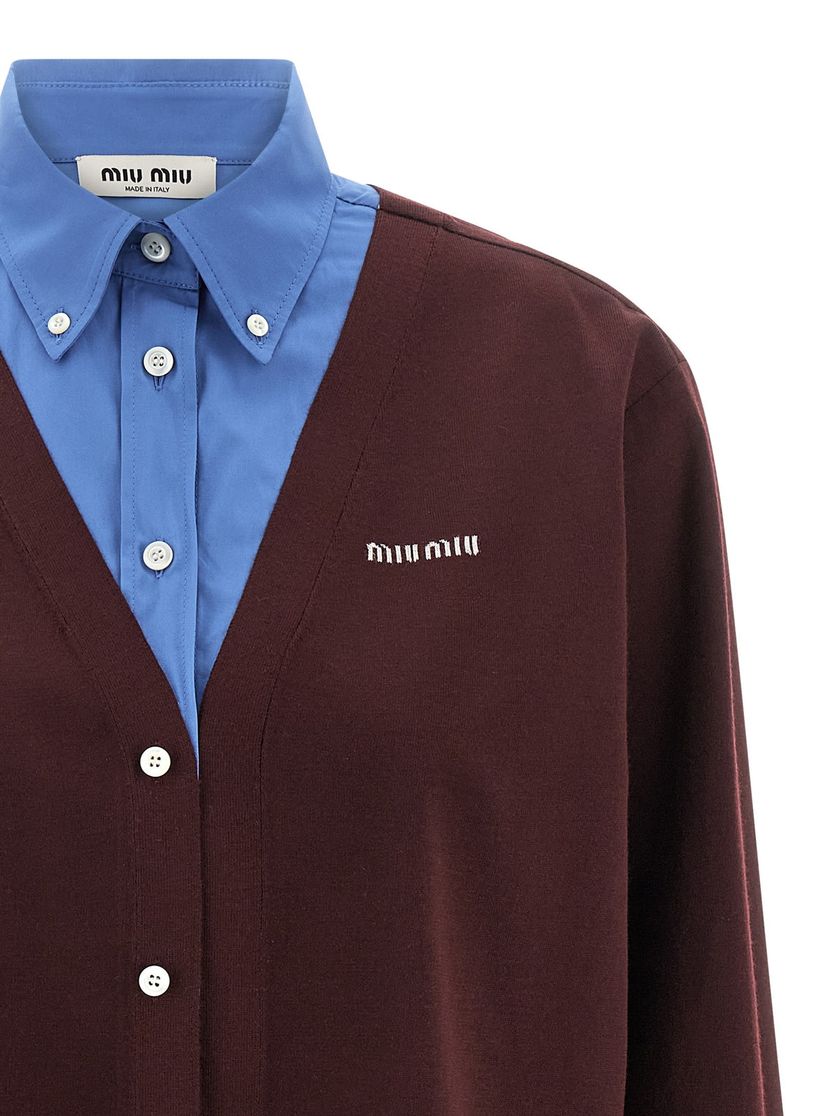 Miu Miu Poplin and Cashmere Shirt Gold, view 3