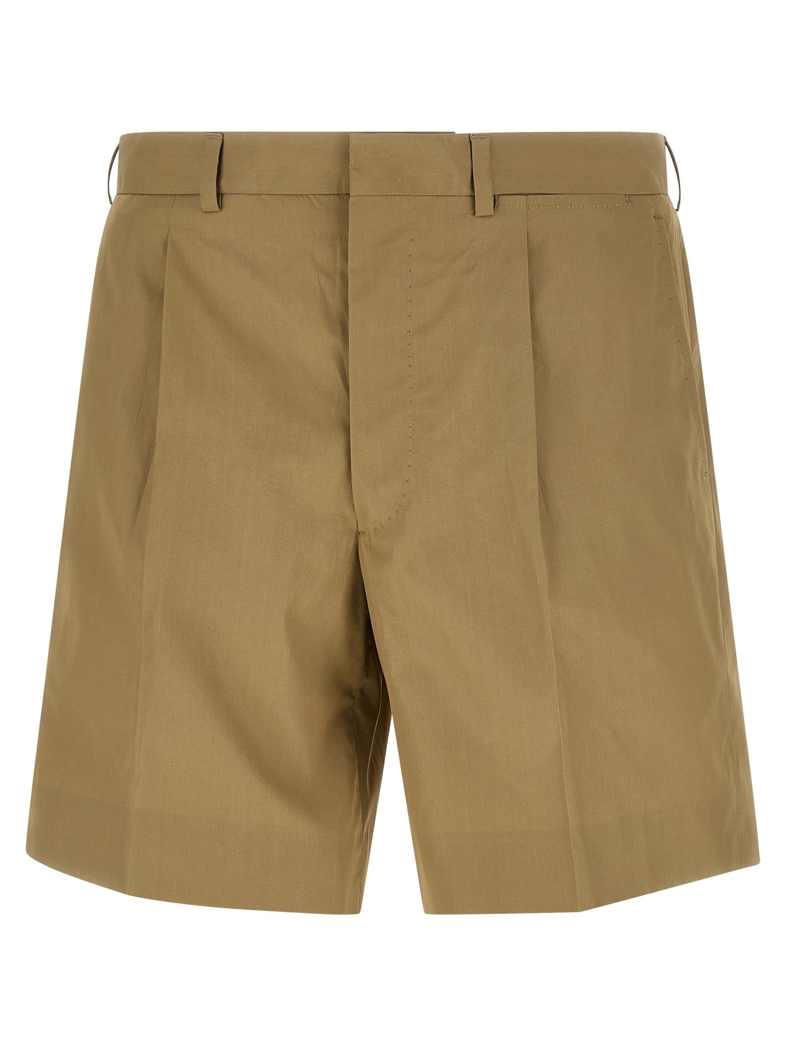 PRADA Poplin Bermuda Shorts Beige