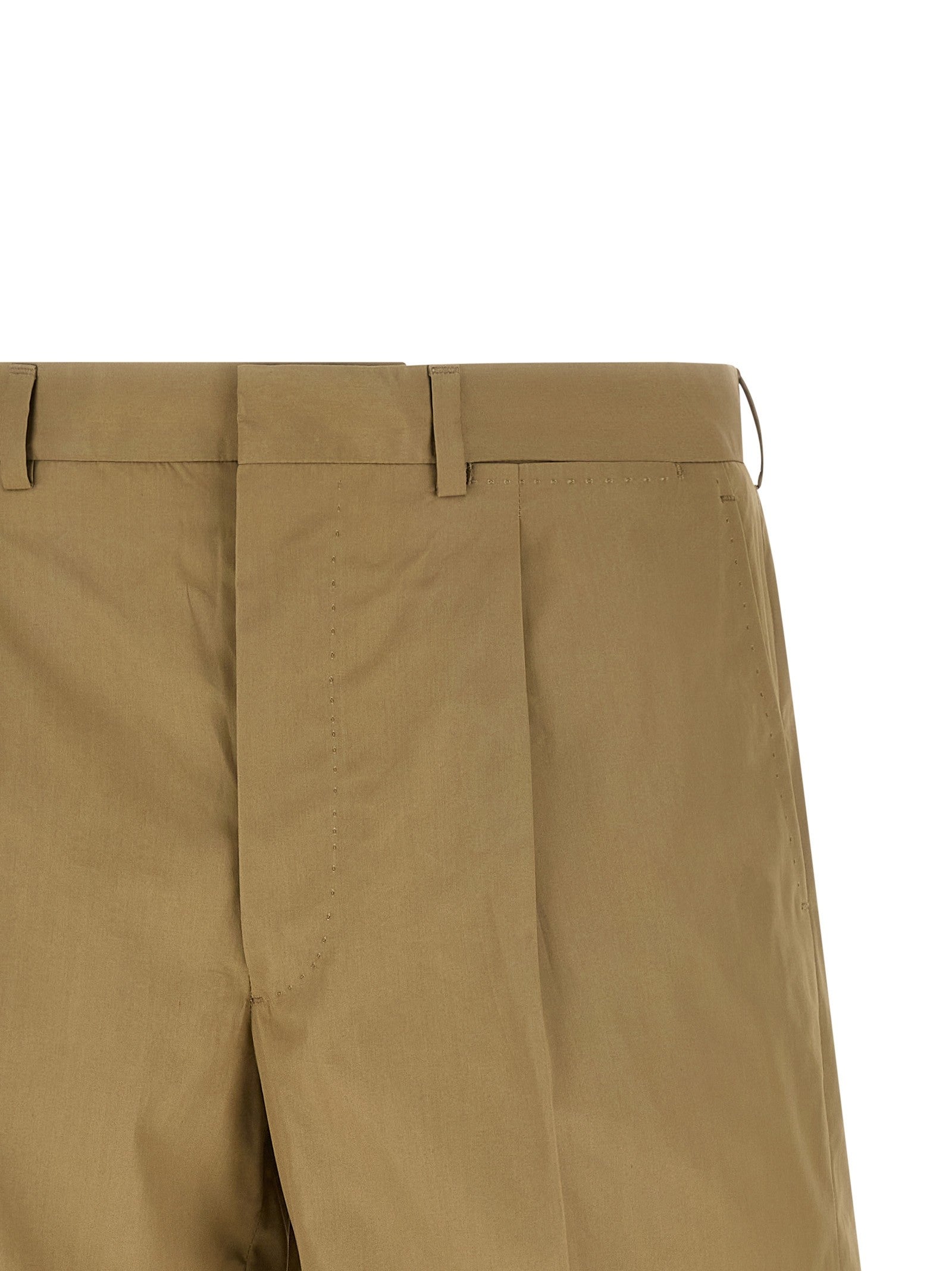 PRADA Poplin Bermuda Shorts Beige