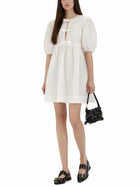 Ganni Women's Poplin Mini Dress White, view 2