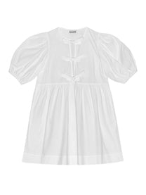 Ganni Women's Poplin Mini Dress White