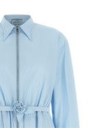 PRADA Poplin Shirt Dress Blue, view 3