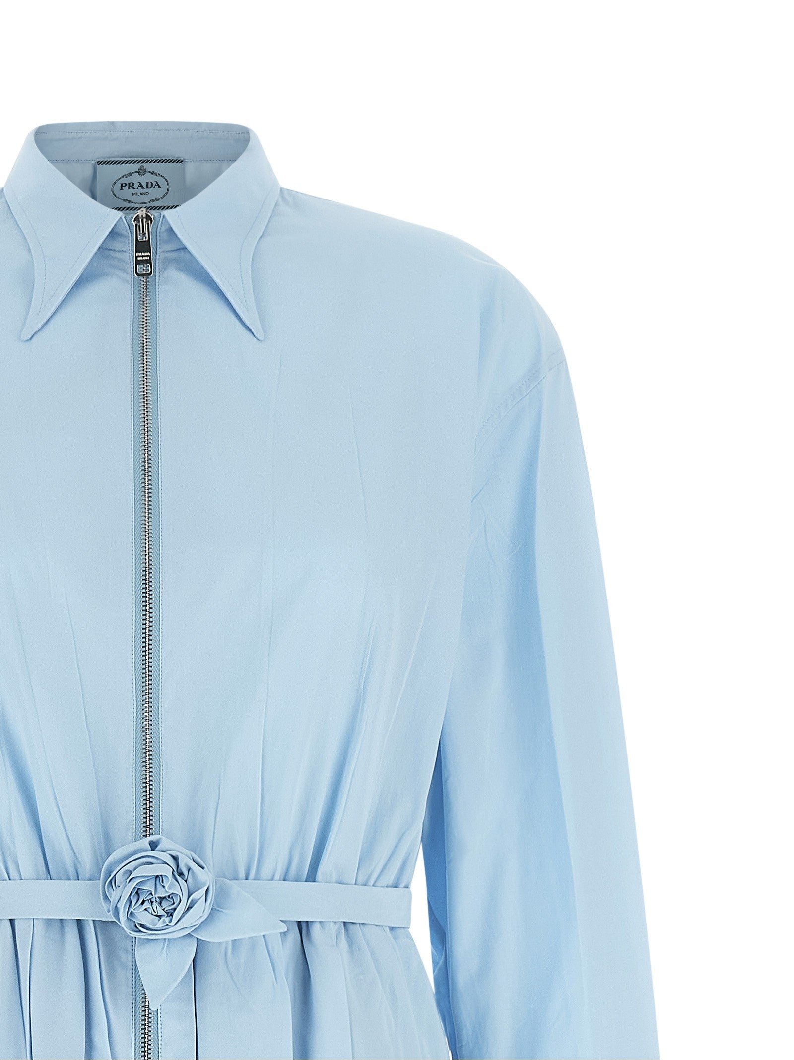 PRADA Poplin Shirt Dress Blue