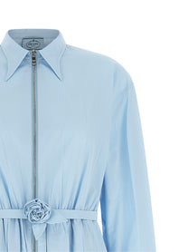 PRADA Poplin Shirt Dress Blue