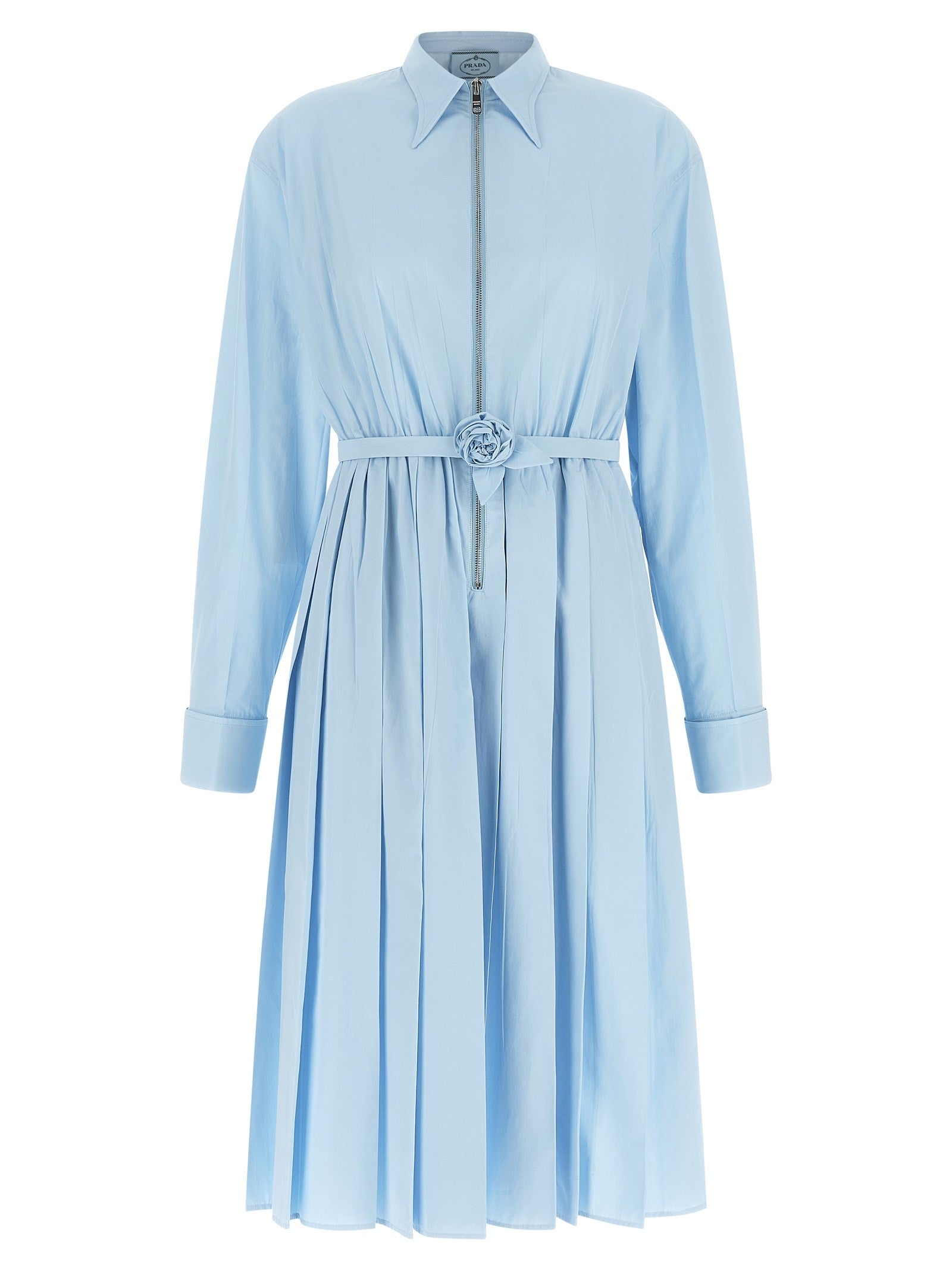 PRADA Poplin Shirt Dress Blue