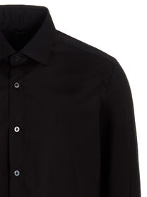 Barba Poplin Shirt Black
