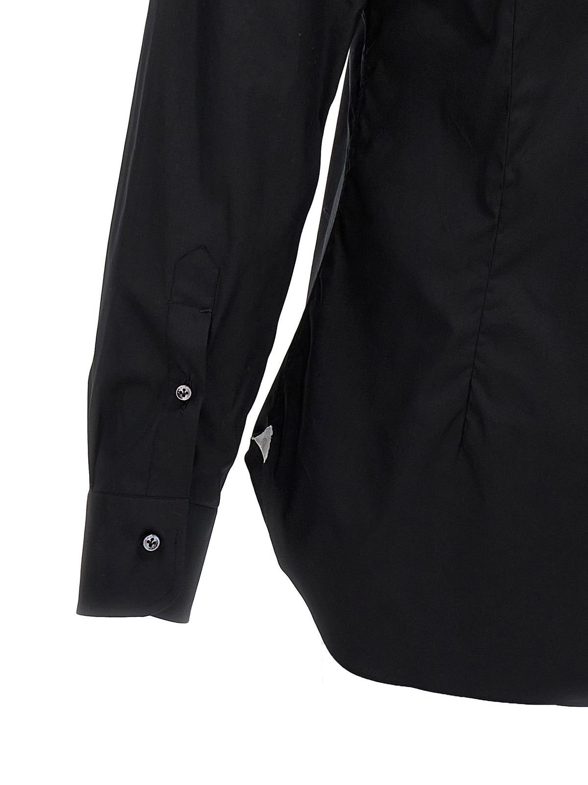 Barba Poplin Shirt Black, view 4