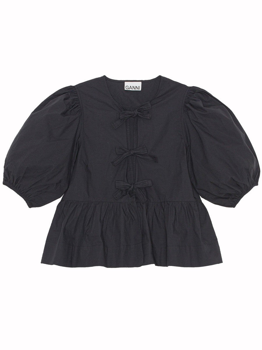 Ganni Women's Poplin Shirt Black