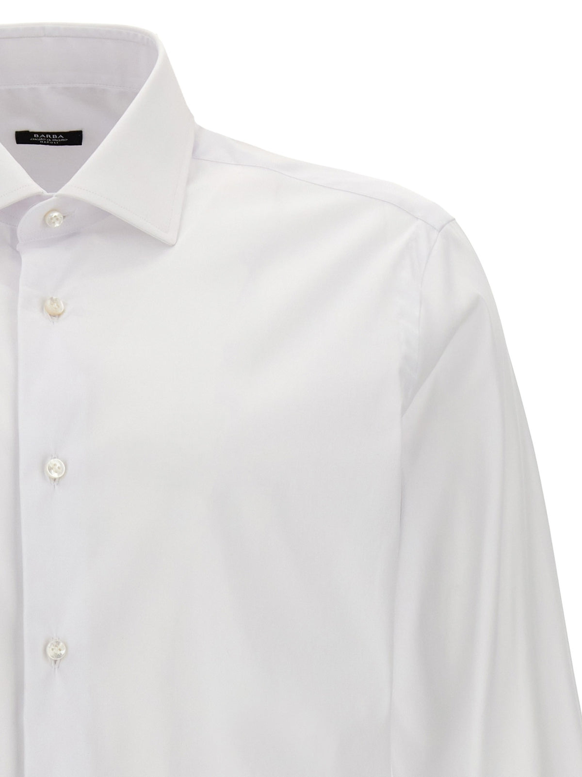 Barba Poplin Shirt White, view 3