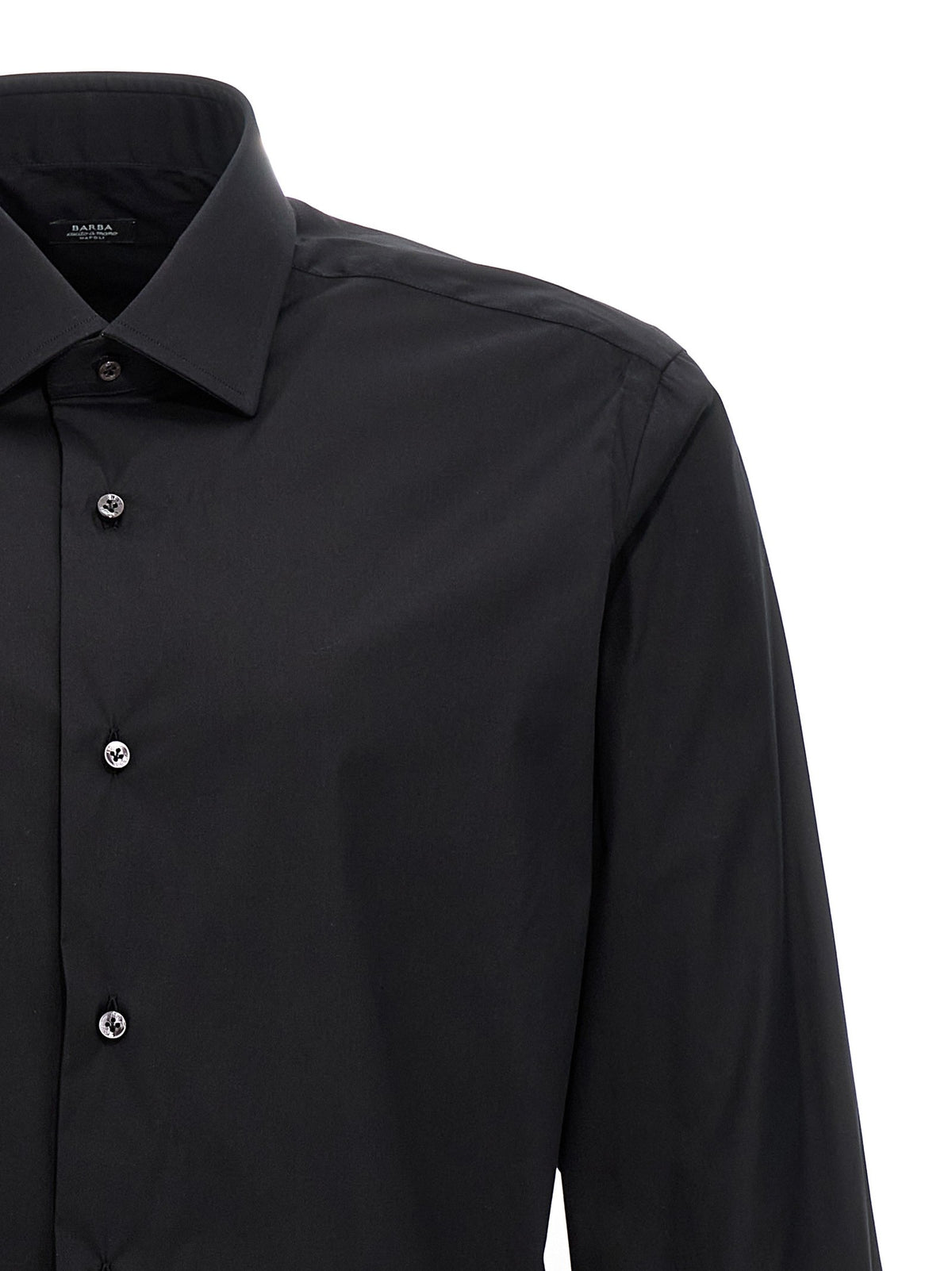 Barba Poplin Shirt Black