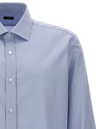 Barba Poplin Shirt Blue, view 3
