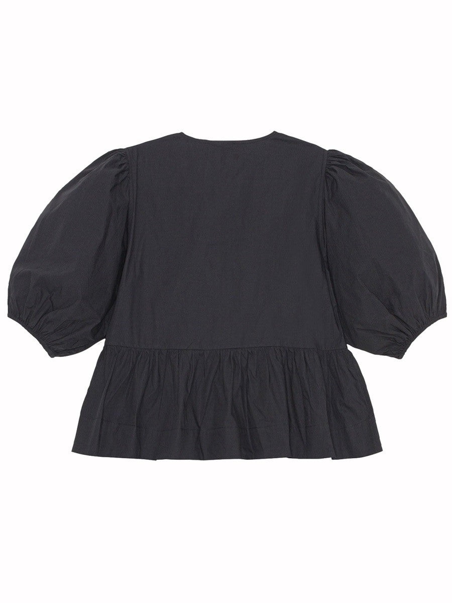 Ganni Women's Poplin Shirt Black