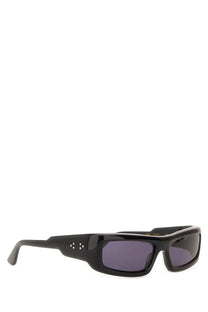 Port Tanger women’s sunglasses Daryan black with black rectangular frame dark purple lenses and perforated temple details