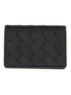 Bottega Veneta Men's Porta Biglietti DA Visita Intrecciato Black