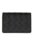 Bottega Veneta Men's Porta Biglietti DA Visita Intrecciato Black