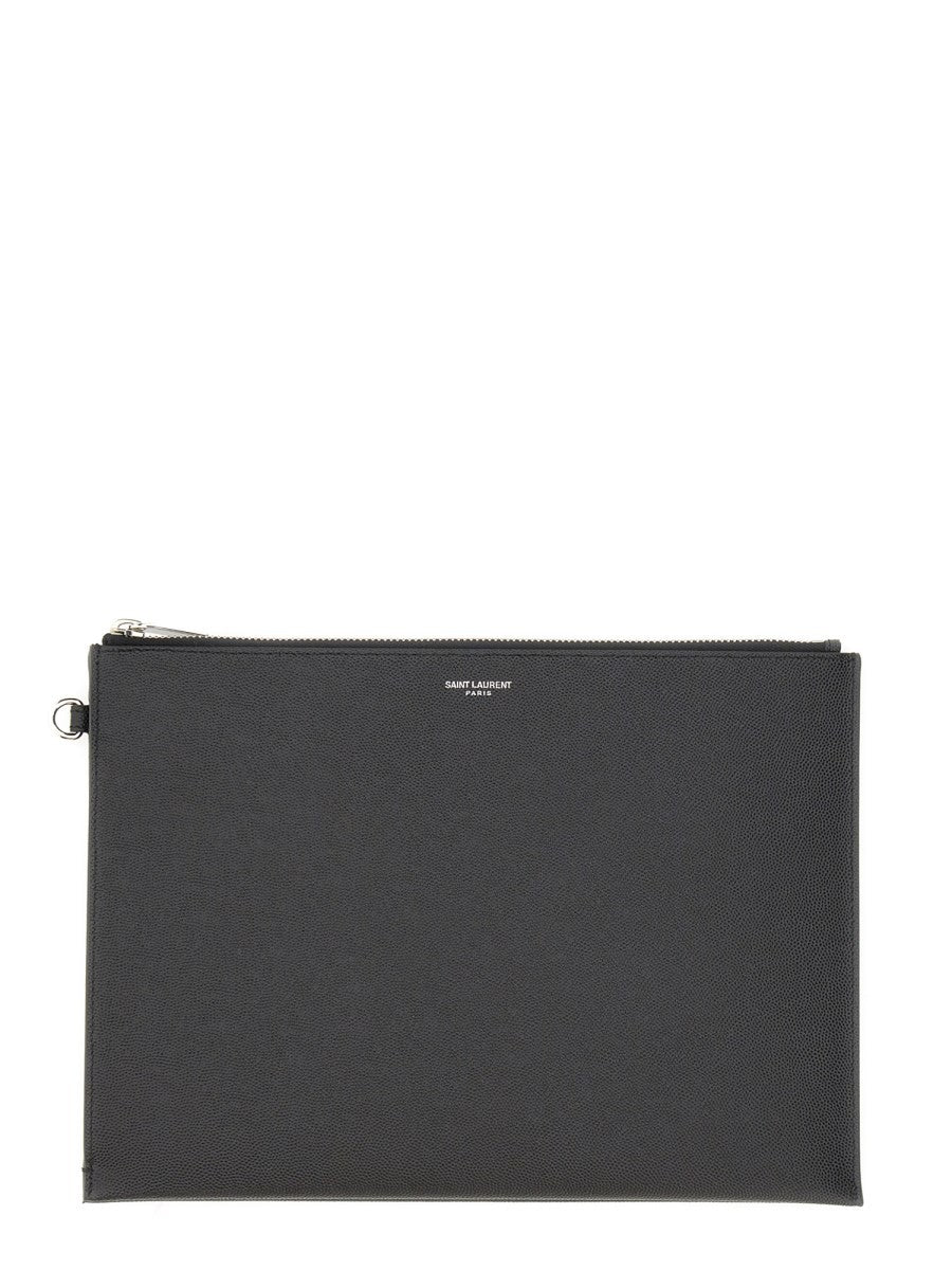 Saint Laurent Men's Porta Tablet Con Zip Black