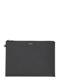 Saint Laurent Men's Porta Tablet Con Zip Black