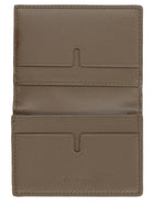 Burberry Men's Libro Card Holder with Print Check Beige