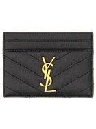 Saint Laurent Women's Cassandre Card Holder Black