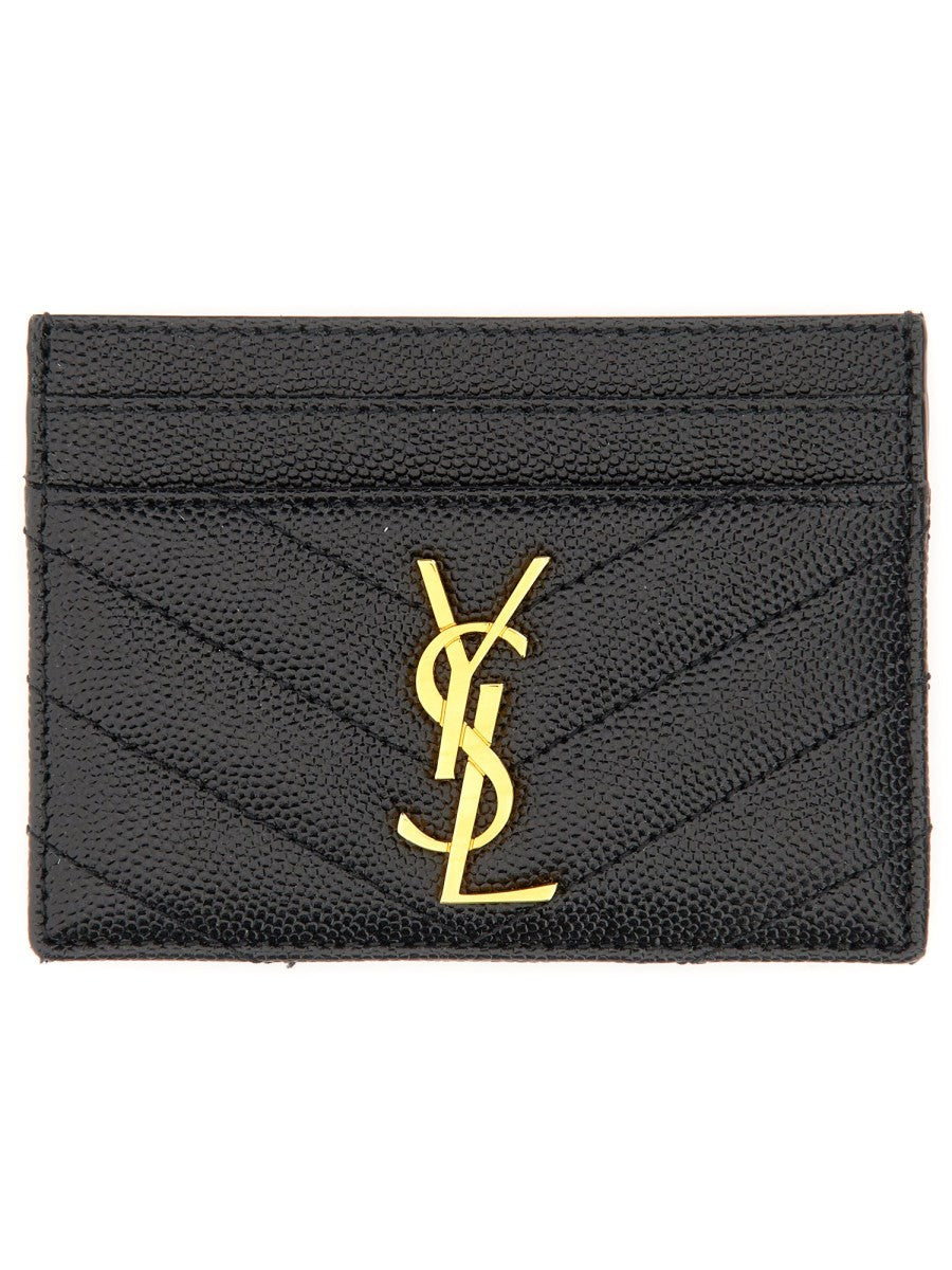Saint Laurent Women's Cassandre Card Holder Black