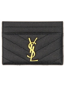 Saint Laurent Women's Cassandre Card Holder Black