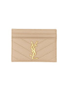 Saint Laurent Women's Cassandre Card Holder Beige
