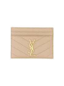 Saint Laurent Women's Portacarte Cassandre Beige