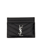 Saint Laurent Women's Cassandre Card Holder Black