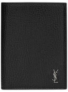 Saint Laurent Men's Card Holder with Cassandre Black