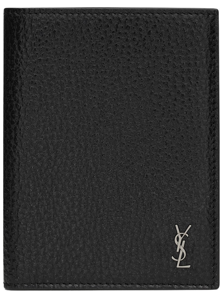 Saint Laurent Men's Portacarte Con Cassandre Black