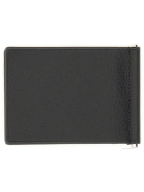 Saint Laurent Men's Portacarte Con Clip per Banconote Black