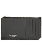 Saint Laurent Men's Zip Card Holder Black