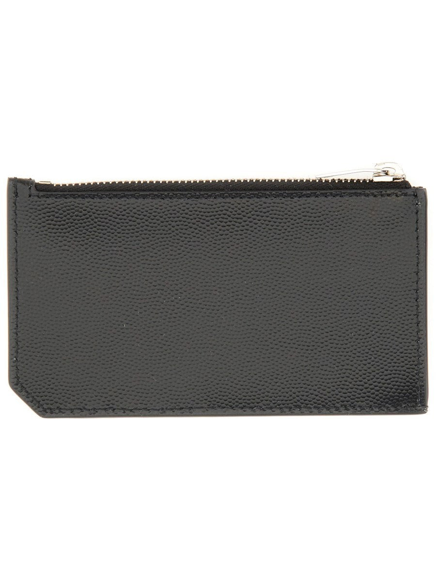 Saint Laurent Men's Portacarte Con Zip Black